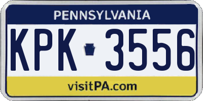 PA license plate KPK3556