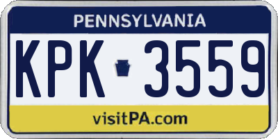 PA license plate KPK3559