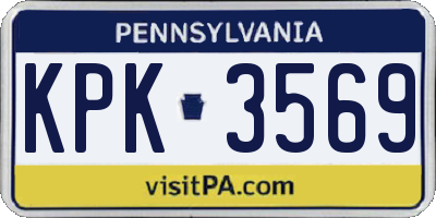 PA license plate KPK3569