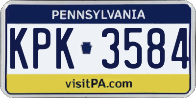 PA license plate KPK3584