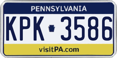 PA license plate KPK3586