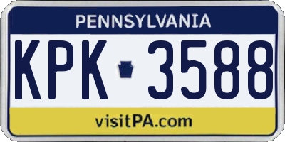 PA license plate KPK3588