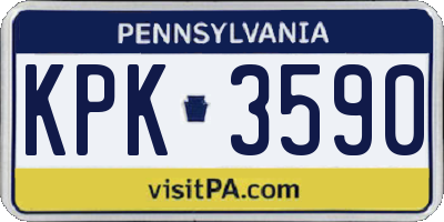 PA license plate KPK3590
