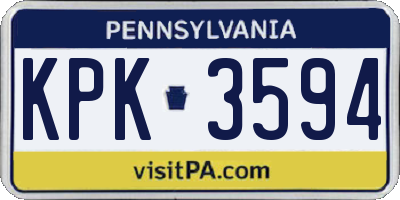 PA license plate KPK3594