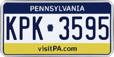 PA license plate KPK3595