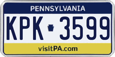 PA license plate KPK3599
