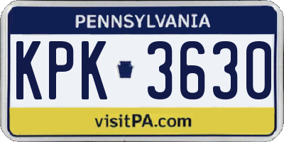 PA license plate KPK3630