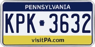 PA license plate KPK3632