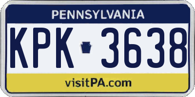 PA license plate KPK3638