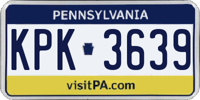 PA license plate KPK3639