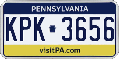 PA license plate KPK3656