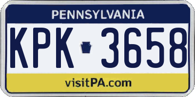 PA license plate KPK3658