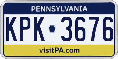 PA license plate KPK3676