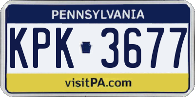 PA license plate KPK3677