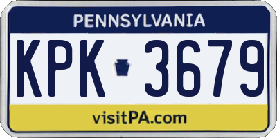 PA license plate KPK3679