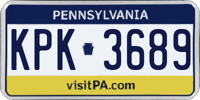 PA license plate KPK3689