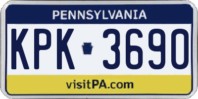 PA license plate KPK3690