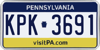 PA license plate KPK3691