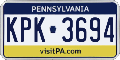 PA license plate KPK3694