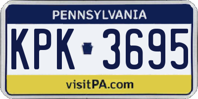 PA license plate KPK3695