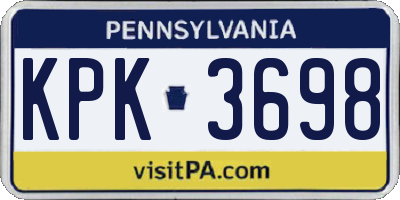 PA license plate KPK3698