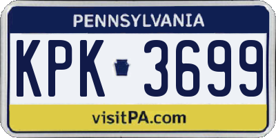 PA license plate KPK3699
