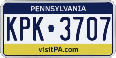 PA license plate KPK3707