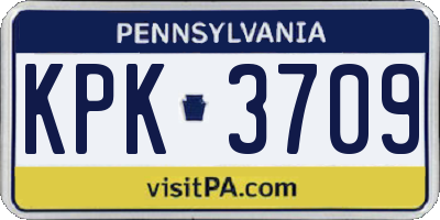 PA license plate KPK3709
