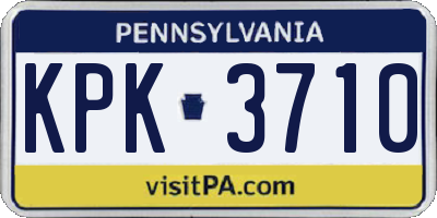 PA license plate KPK3710