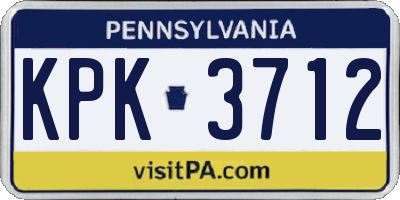 PA license plate KPK3712