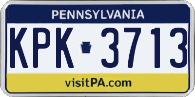 PA license plate KPK3713