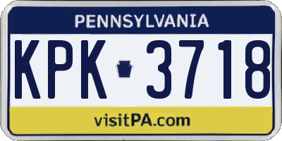 PA license plate KPK3718
