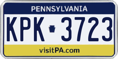 PA license plate KPK3723
