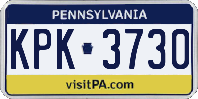 PA license plate KPK3730
