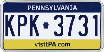 PA license plate KPK3731