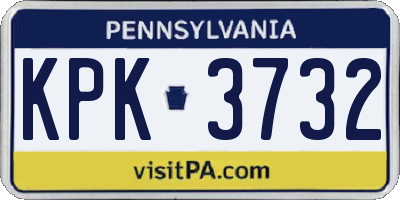 PA license plate KPK3732