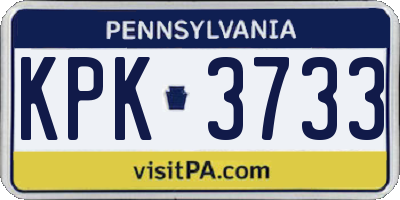 PA license plate KPK3733