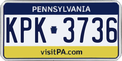 PA license plate KPK3736