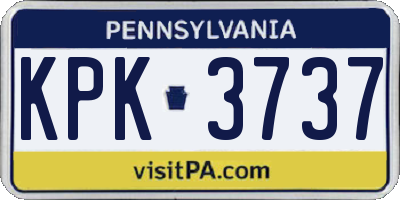 PA license plate KPK3737