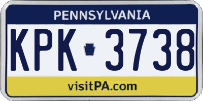 PA license plate KPK3738