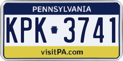 PA license plate KPK3741