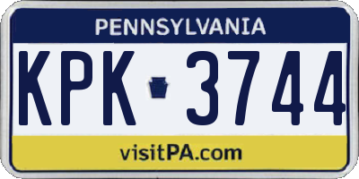 PA license plate KPK3744