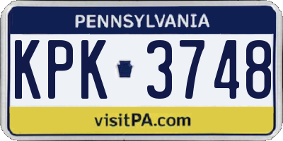 PA license plate KPK3748