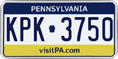 PA license plate KPK3750