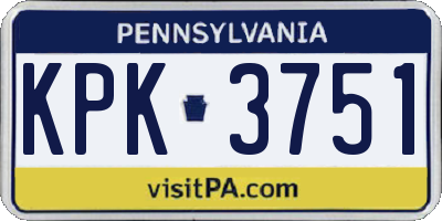 PA license plate KPK3751