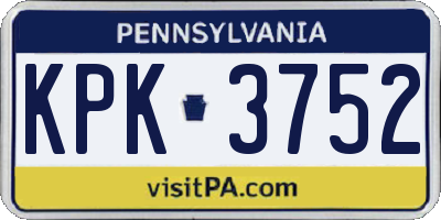 PA license plate KPK3752