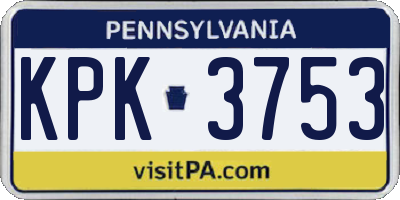 PA license plate KPK3753