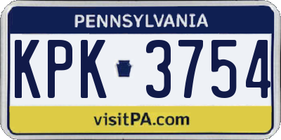 PA license plate KPK3754