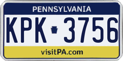 PA license plate KPK3756
