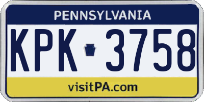 PA license plate KPK3758